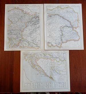 Austrian Empire Hapsburg Lands Austro-Hungarian 1883 Letts detailed 3 sheet map
