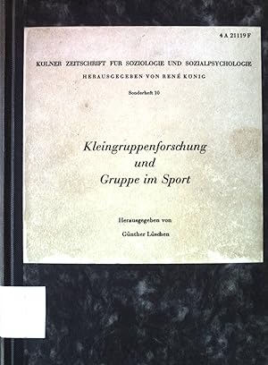 Bild des Verkufers fr Kleingruppenforschung und Gruppe im Sport. Sonderheft 10 zum Verkauf von books4less (Versandantiquariat Petra Gros GmbH & Co. KG)