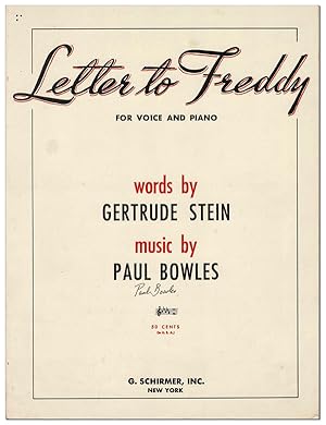 LETTER TO FREDDY, FOR VOICE AND PIANO - SIGNED