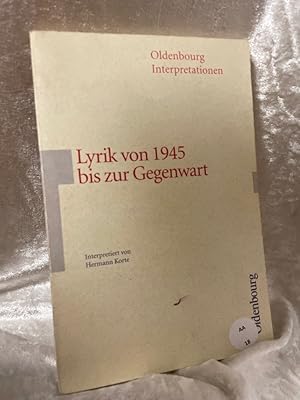 Seller image for Oldenbourg Interpretationen, Bd.82, Lyrik nach 1945 von / Oldenbourg-Interpretationen ; Bd. 82 for sale by Antiquariat Jochen Mohr -Books and Mohr-