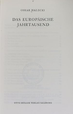 Imagen del vendedor de Das europische Jahrtausend. a la venta por Antiquariat Bookfarm