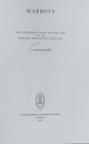 Image du vendeur pour Warboys : 200 years in the life of an English mediaeval village. Studies and texts ; 29. mis en vente par Antiquariat Bookfarm