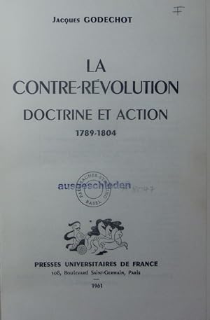 Bild des Verkufers fr La contre-rvolution. zum Verkauf von Antiquariat Bookfarm