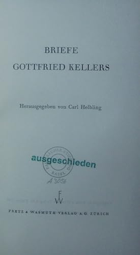 Imagen del vendedor de Briefe Gottfried Keller's. a la venta por Antiquariat Bookfarm