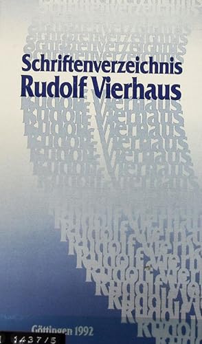 Bild des Verkufers fr Schriftenverzeichnis Rudolf Vierhaus. zum Verkauf von Antiquariat Bookfarm