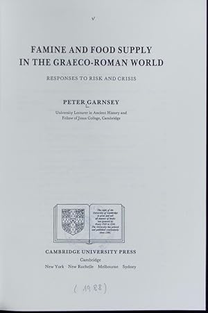Imagen del vendedor de Famine and food supply in the Graeco-Roman world : responses to risk and crisis. a la venta por Antiquariat Bookfarm