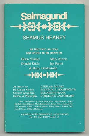 Bild des Verkufers fr Seamus Heaney [in] Salmagundi: A Quarterly of the Humanities & Social Sciences - No. 80 - Fall 1988 zum Verkauf von Between the Covers-Rare Books, Inc. ABAA