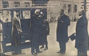 Ansichtskarte / Postkarte Reichspräsident Paul von Hindenburg, Abschied aus Hannover