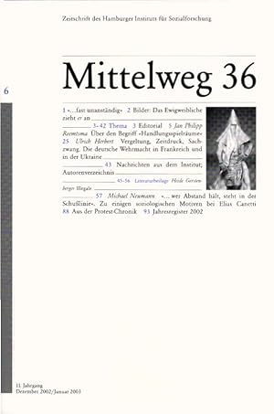 Seller image for Handlungsspielrume: Mittelweg 36 : Zeitschrift des Hamburger Instituts fr Sozialforschung; 6 / 2002. for sale by Schrmann und Kiewning GbR