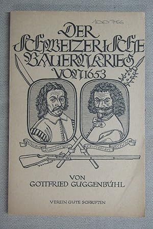 Bild des Verkufers fr Der schweizerische Bauernkrieg von 1653. 2. berarbeitete Auflage. zum Verkauf von Antiquariat Hanfgarten