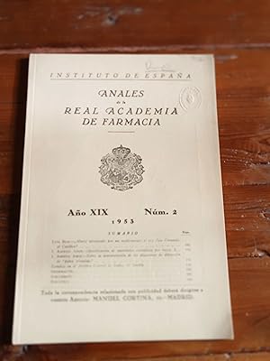 ANALES DE LA REAL ACADEMIA DE FARMACIA. Año XIX Nº 2. 1953