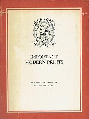 Christies December 1980 Important Modern Prints