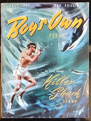 Seller image for Boy's Own Paper July 1951 - Includes - "Biggles Works it Out" Part 4 Vol. 73 No. 10 / Part 4 of Biggles works it out (Illus Bowe) amongs many more things including an articles on a flying car, Walt Disneys story of the Alaskan fur seal for his first colour documentary & aeromodelling for sale by Shore Books