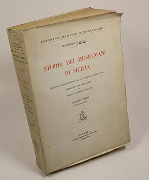 Bild des Verkufers fr Storia dei musulmani di Sicilia. Con note a cura di C. A. Nallino. Volume Terzo. Parte seconda. zum Verkauf von Antiquariat Gallus / Dr. P. Adelsberger