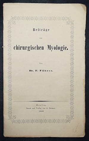 Bild des Verkufers fr Beitrge zur chirurgischen Myologie. zum Verkauf von Antiquariat Haufe & Lutz