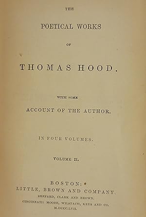 The Poetical Works of Thomas Hood with some Account of the Author, Vol. II