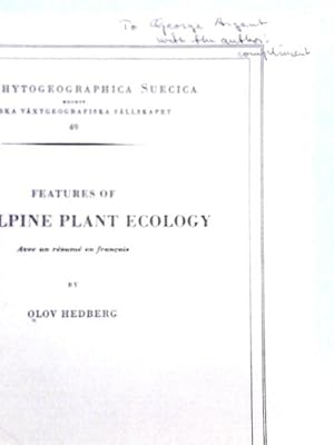 Image du vendeur pour Features of Afroalpine Plant Ecology (Acta Phytogeographica Suecica 49) mis en vente par World of Rare Books