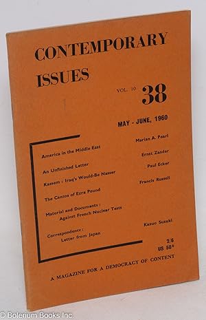 Contemporary Issues: vol. 10 no. 38, May-June 1960