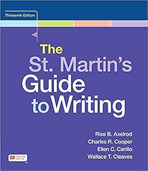 Imagen del vendedor de St. Martin's Guide to Writing a la venta por GreatBookPrices