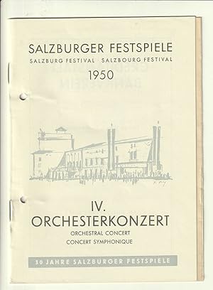 Eigenhändige, mehrzeilige Widmung in einem Progammheft der Salzburger Festspiele 1950. IV. Orches...