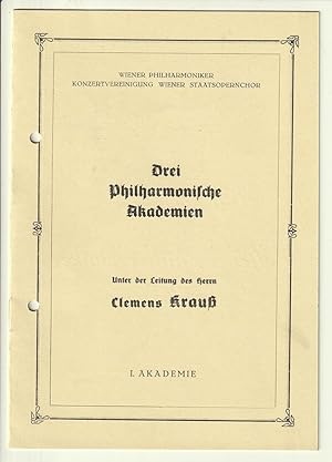 Eigenhänd. Unterschrift auf einem Programm der Wiener Philharmoniker Konzertvereinigung Wiener St...