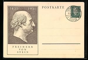 Bild des Verkufers fr Ansichtskarte Freiherr vom Stein, Ganzsache zum Verkauf von Bartko-Reher