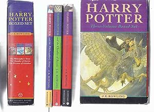 Bild des Verkäufers für THREE VOLUME Boxed set: Harry Potter & the Philosopher's (aka Sorcerer's ) Stone; -the Chamber of Secrets; -the Prisoner of Azkaban -THREE Books in a Slipcase ( Box / Boxed / Slipcased Set )( Vol. 1, 2, 3 ) zum Verkauf von Leonard Shoup