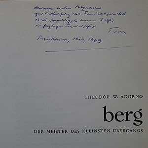 Alban Berg, Der Meister des kleinsten Übergangs, Mit Notenbeispielen, Bildtafel und Faksimiles,