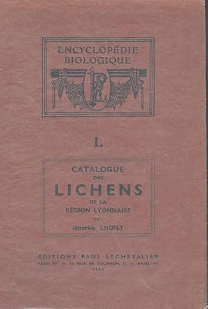Catalogue des Lichens de la Region Lyonnaise (Classification Phyletique)