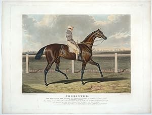 Bild des Verkufers fr Chorister', the Winner of the Great St. Leger Stakes at Doncaster, 1831, aquatint illustration zum Verkauf von Antipodean Books, Maps & Prints, ABAA