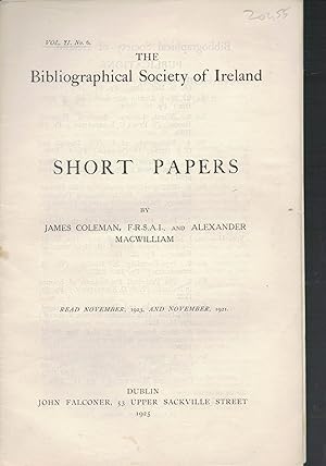 Immagine del venditore per Short Papers. venduto da Saintfield Antiques & Fine Books