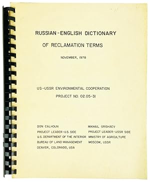 Bild des Verkufers fr Russian-English Dictionary of Reclamation Terms zum Verkauf von Capitol Hill Books, ABAA