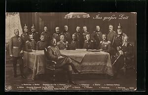 Bild des Verkufers fr Ansichtskarte Aus grosser Zeit, Kaiser Wilhelm II. mie seinen Heerfhrern um einen Tisch zum Verkauf von Bartko-Reher