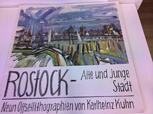 Bild des Verkufers fr Rostock - Alte und junge Stadt. Neun Offsetlithographien zum Verkauf von ABC Versand e.K.