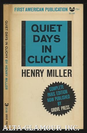 Seller image for QUIET DAYS IN CLICHY Black Cat Books for sale by Alta-Glamour Inc.