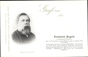 Ansichtskarte / Postkarte Friedrich Engels, Sozialistischer Politiker, Das Große Jahrhundert, Ess...
