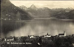 Ansichtskarte / Postkarte Beckenried Kt. Nidwalden Schweiz, Gesamtansicht mit den Mythen
