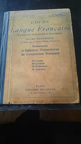 Cours de langue française à l'usage des écoles primaires élémentaires