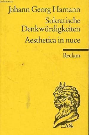 Bild des Verkufers fr Sokratische Denkwrdigkeiten Aesthetica in nuce - Universal-Bibliothek n926. zum Verkauf von Le-Livre