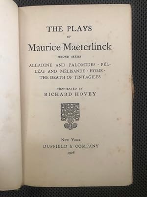 Seller image for The Plays of Maurice Maeterlinck Second Series for sale by The Groaning Board