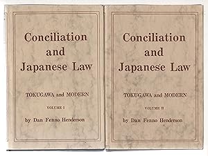 Seller image for CONCILIATION AND JAPANESE LAW: Tokugawa and Modern. Volumes I and II (2 book set). for sale by Bookfever, IOBA  (Volk & Iiams)