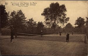 Imagen del vendedor de Ansichtskarte / Postkarte Uccle Ukkel Brssel, Pensionnat des Dames de Marie, Rue Edith Cavell, Tennisplatz a la venta por akpool GmbH