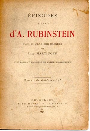 Episodes de la vie d'A. Rubinstein d'après Wladimir Baskine