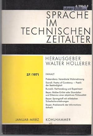 Sprache im technischen Zeitalter 37 / 1971