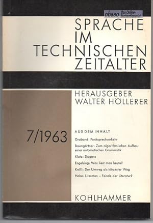 Sprache im technischen Zeitalter 7 / 1963