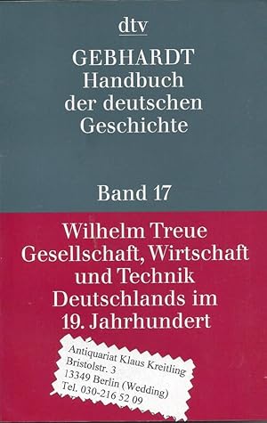 Imagen del vendedor de Gesellschaft, Wirtschaft und Technik Deutschlands im 19.Jahrhundert a la venta por Klaus Kreitling
