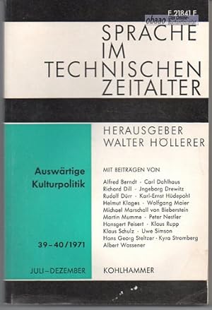 Sprache im technischen Zeitalter 39 - 40 / 1971