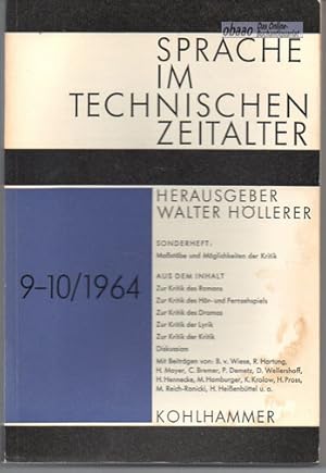 Sprache im technischen Zeitalter 9 - 10 / 1964 Sonderheft