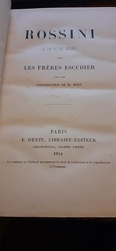 rossini sa vie et ses oeuvres