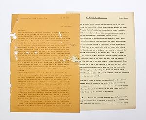 Immagine del venditore per A Typed Signed Letter and an Original Short Story from the Photographer Oswald Jones to Henry Williamson. venduto da Lasting Words Ltd